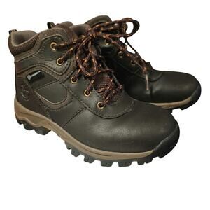 Timberland Boys Waterproof Outdoors Hiking Brown Tie Trail Boots Size 13